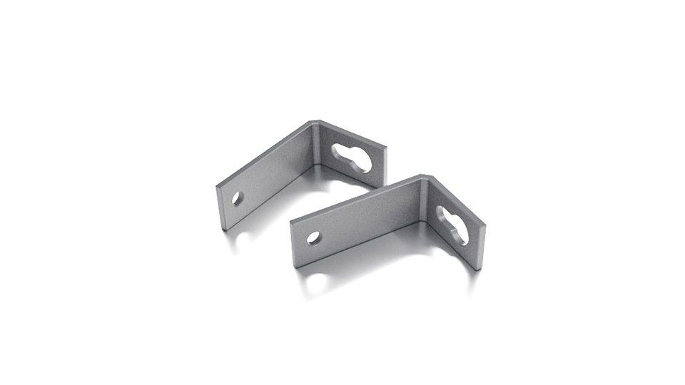 Grått väggfäste för Skyline – stabil infästning och och justerbar längs med hela armaturen.