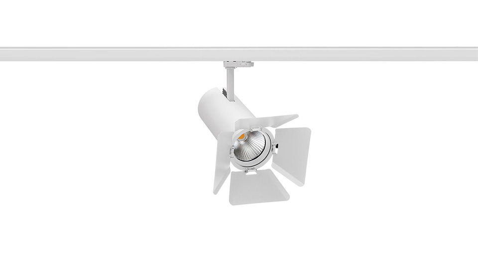 Vit bländskyddsklaff till Sniper Mini – riktad ljusstyrning och bländskydd för skenspotlight.