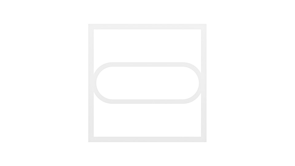 Vit dekorpanel med ett avlångt, mjukt rektangulärt mönster i kvadratiskt format för undertak.