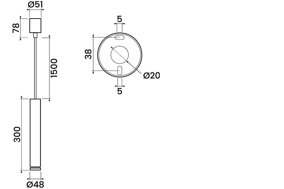 Mattskiss Pointer Spot Pendant SM